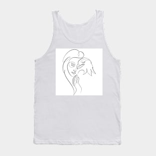 woman is friends with birds Tank Top